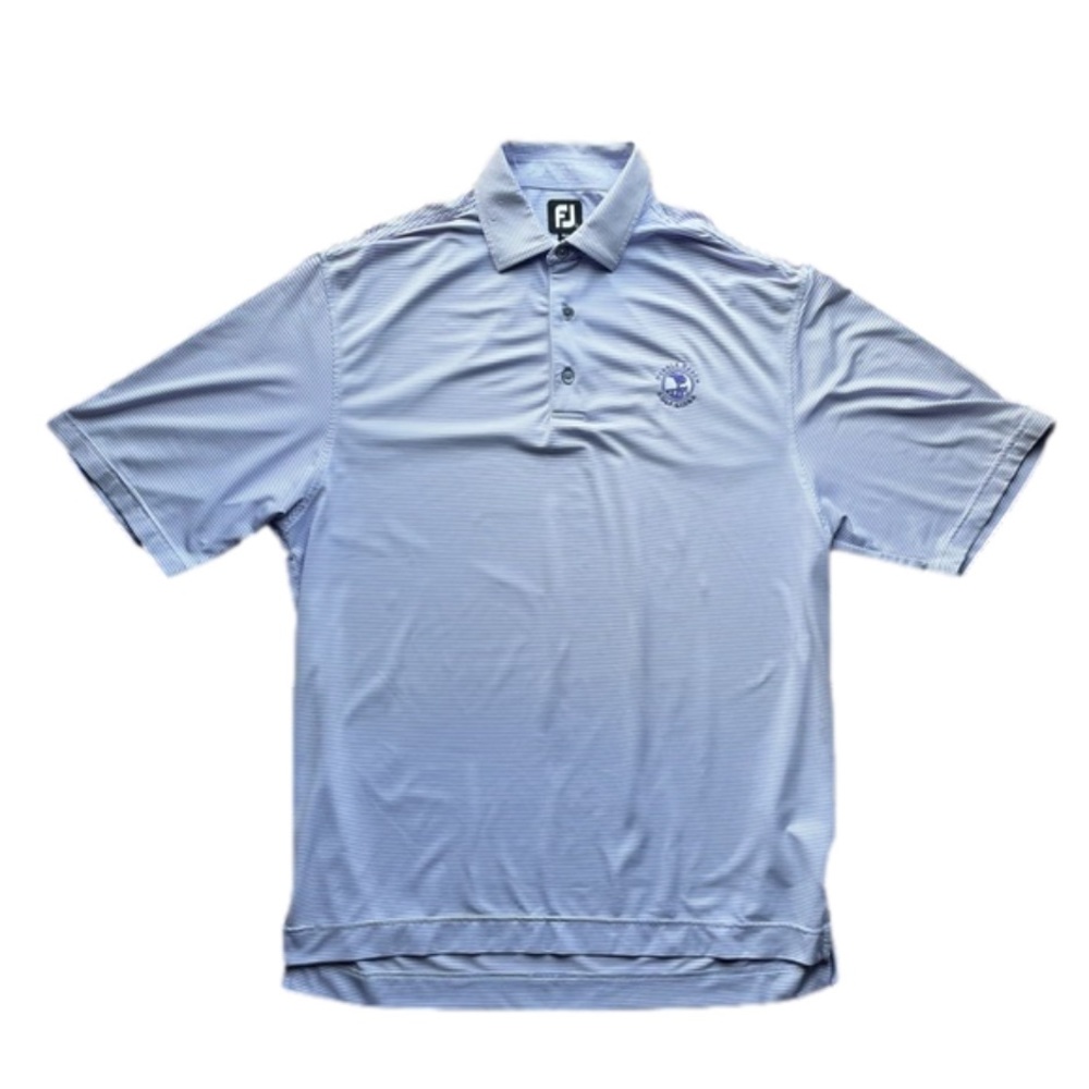 Footjoy Golf Polo Short Sleeve Striped Pebble Beach Embroidery Men’s L Prurple